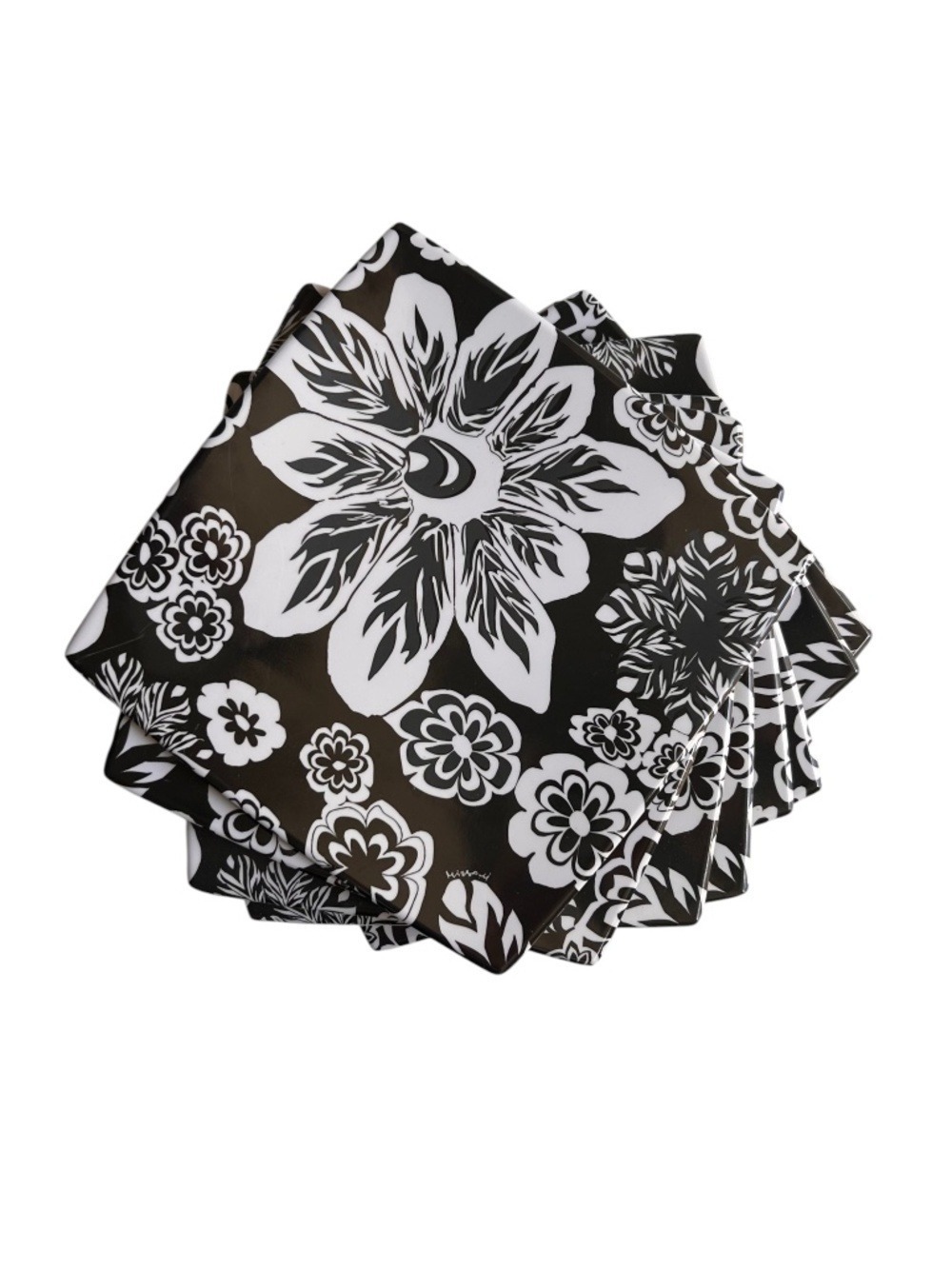 Missoni for Target 8 Black & White Floral Square Dinner Plates